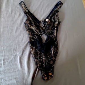 Victoria secret bodysuit with front & back cutouts